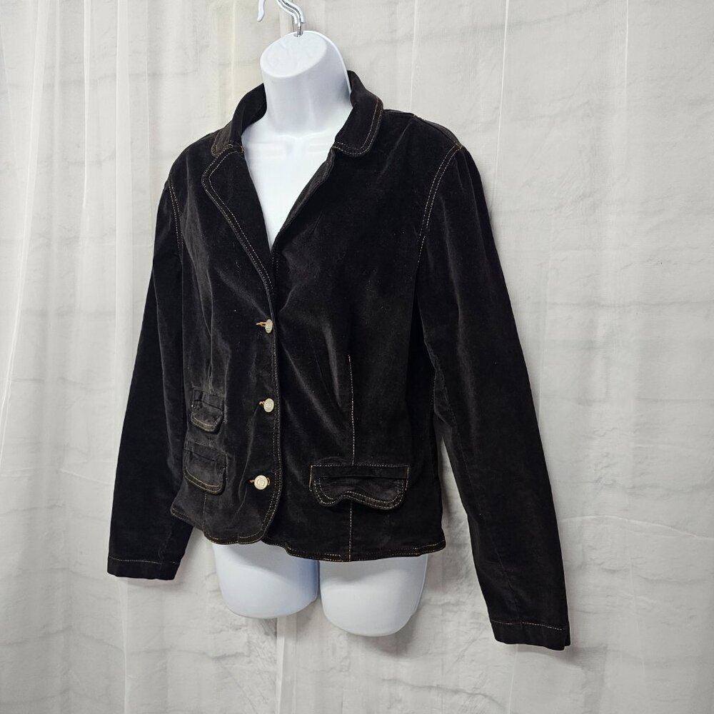 Vintage Bandolino Velvet Jacket Brown Retro Boho Western Y2K L - Picture 5 of 12